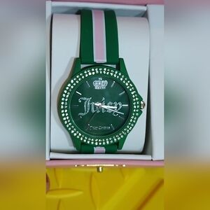 JUICY COUTURE WATCH RHINESTONES JUICY COUTURE GREEN PINK WATCH NEW